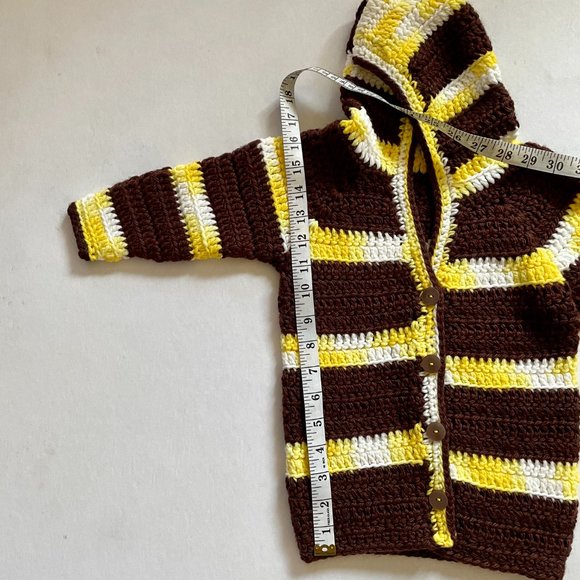 Crochet unisex jacket, Handmade Hoodie for toddler - Picture 5 of 11